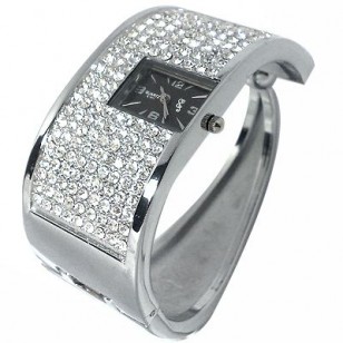Zilverkleurige Horloge met strass